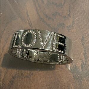 LOVE Pave Crystal Silver Bracelet